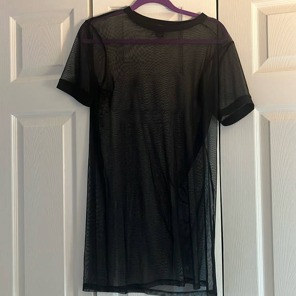 Forever 21 Sheer Mesh T-shirt Dress - Picture 2 of 4